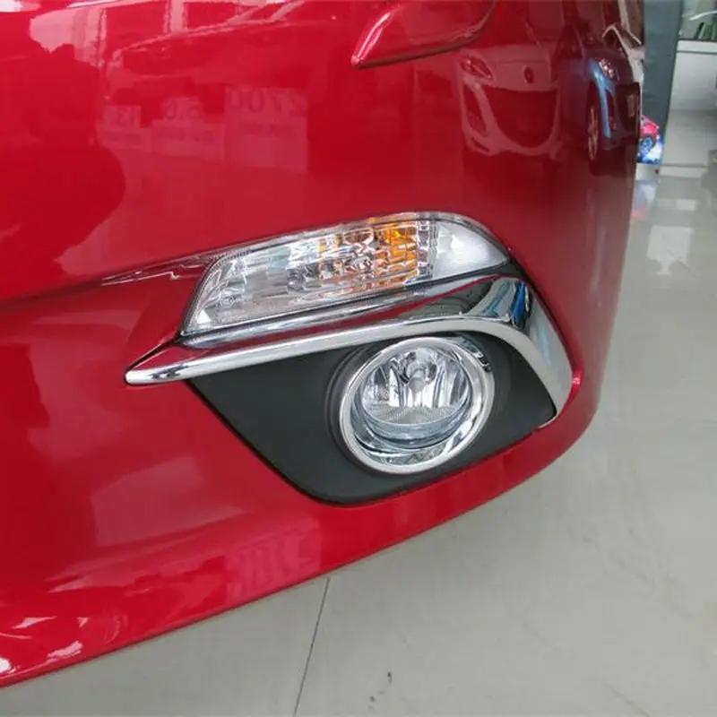 For Mazda 3 Axela 2014 2015 2016 ABS Front Fog Light Foglight Lamp Eyelid Eyebrow Strips Cover Trims Car Styling Accessories