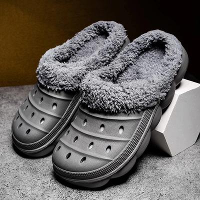 Couple Clogs Winter Warm Slippers Men's Short Plush Indoor Casual Shoes Male Non Slip for Home Women Men Footwear Slippers 2025