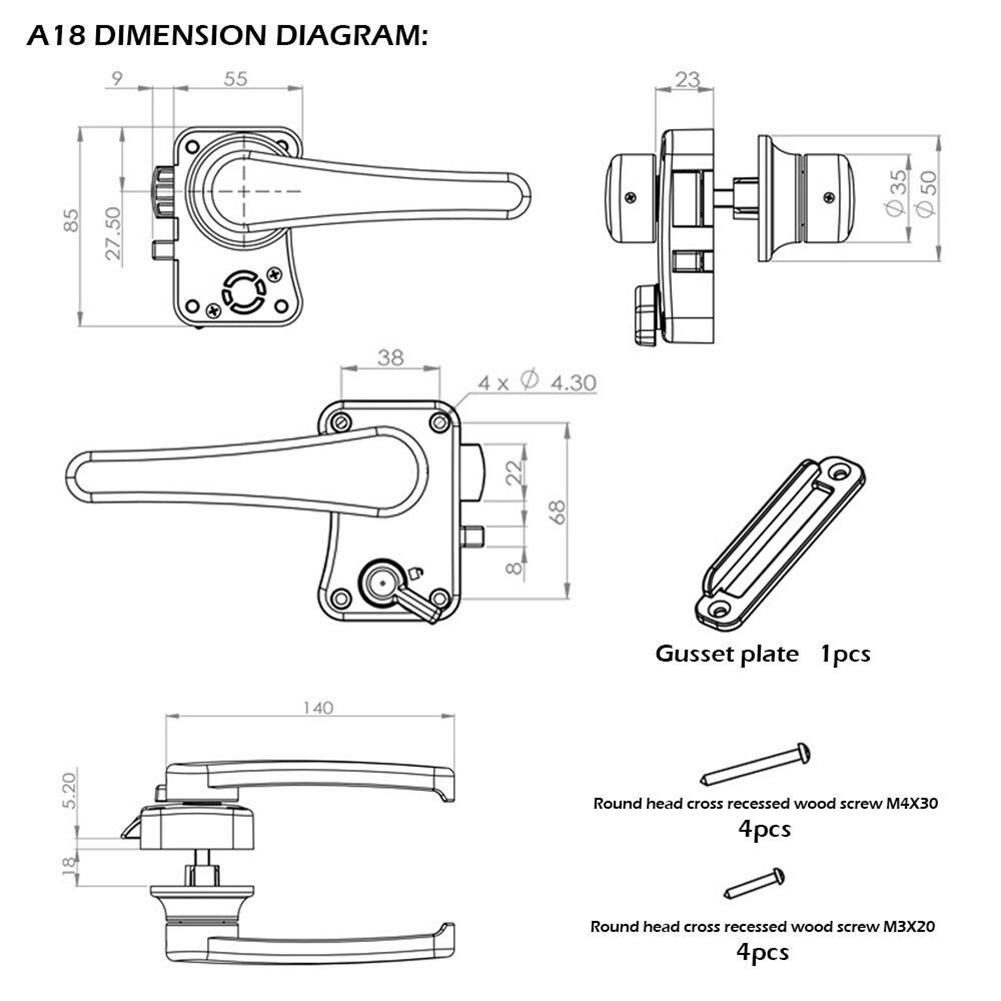 RV Toilet Door Lock Bathroom Door Lock Yacht RV Caravan Boat Latch Handle Knob Locks For Furniture Hardware Accessories