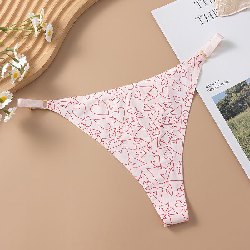 CINOON Women Printed Thong Underpant Soft Panties Sexy Panty Female G-String Breathable Multicolor Underpants Seamless Briefs