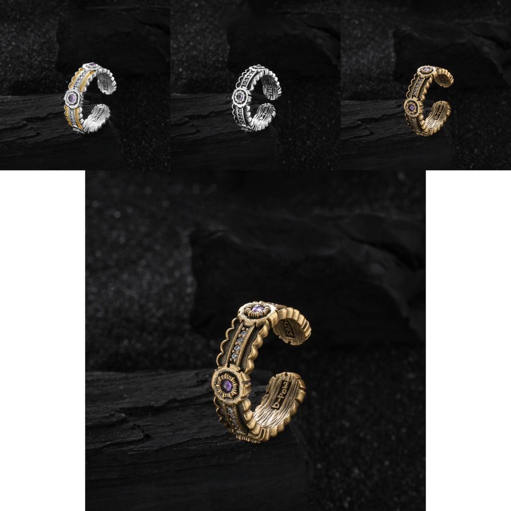 Trendy Korean Vintage Copper Ring Featuring Adjustable Design And Stunning Zirconia For Women