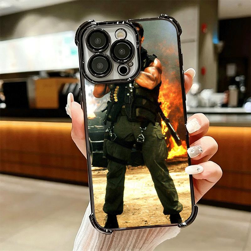 Terminator Arnold Schwarzenegger Plating Phone Case For Iphone 16 17 Pro Max Air 16E 14 15 Plus 12 13 Mini Anti-Fall Airabag Cov