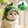 Functional Pet Grooming Accessory Cute Dinosaur Hat for Cats, Soft Plush Funny Cat Headwear Fashionable Apparel Daily Dressing with Shark Design,