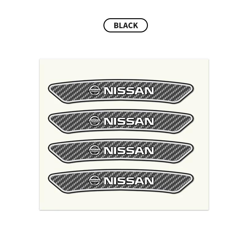 

4PCS Car Wheel Hub Rim Sticker Carbon Fiber Decal For Nissan J10 X-Trail Qashqai Juke Leaf Micra NOTE Patrol Gadgets Accessories