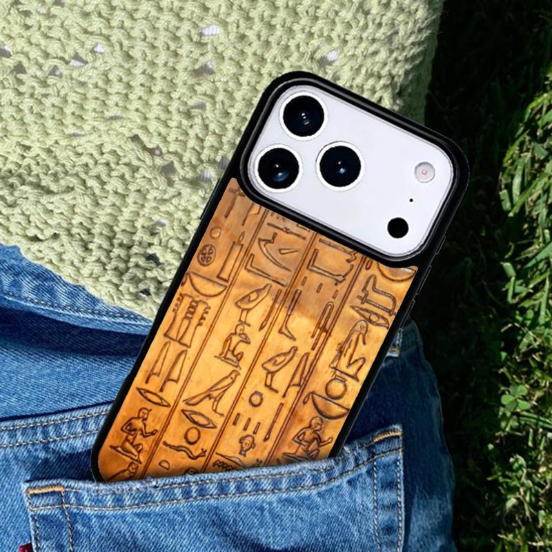 Ancient Egyptian Hieroglyphic Soft Phone Case Cover for IPhone 11 12 13 14 15 16e 17 Pro Max Coque for IPhone 17 Air