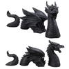 Resin Handicrafts Garden Flying Dragon Ornament Black Three-section Flying Dragon Statue Halloween Decor Garden Ornament
