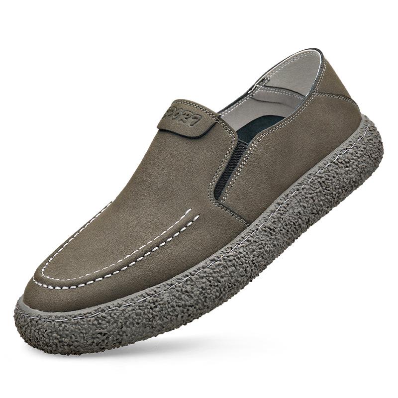 

Мужская повседневная обувь простая и модная, ленивые туфли на одну педаль, трендовые универсальные галоши, мягкая и удобная мужская обувь для вождения 44 серый