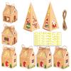Christmas Gift Boxes Advent Calendar Gingerbread House Paper Box Xmas New Year Party Packaging Supplies Package Bags 24pcs Mixed