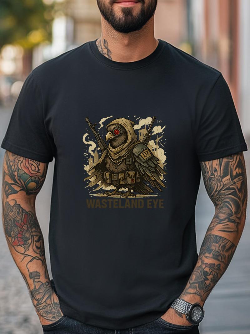 Wasteland Eye Tactical Raven T-Shirt Bird Warrior Graphic Unisex Streetwear Tee M