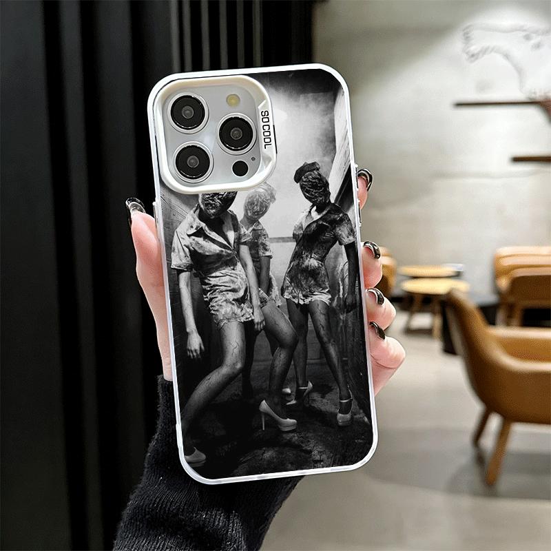 

Silent Hill Horror Theme Soft Phone Case for iPhone 15 16 17 Pro Max 17Air 16E 14 Plus 13 12 Mini Shockproof Cover Back Shell iPhone 16 Pro Max
