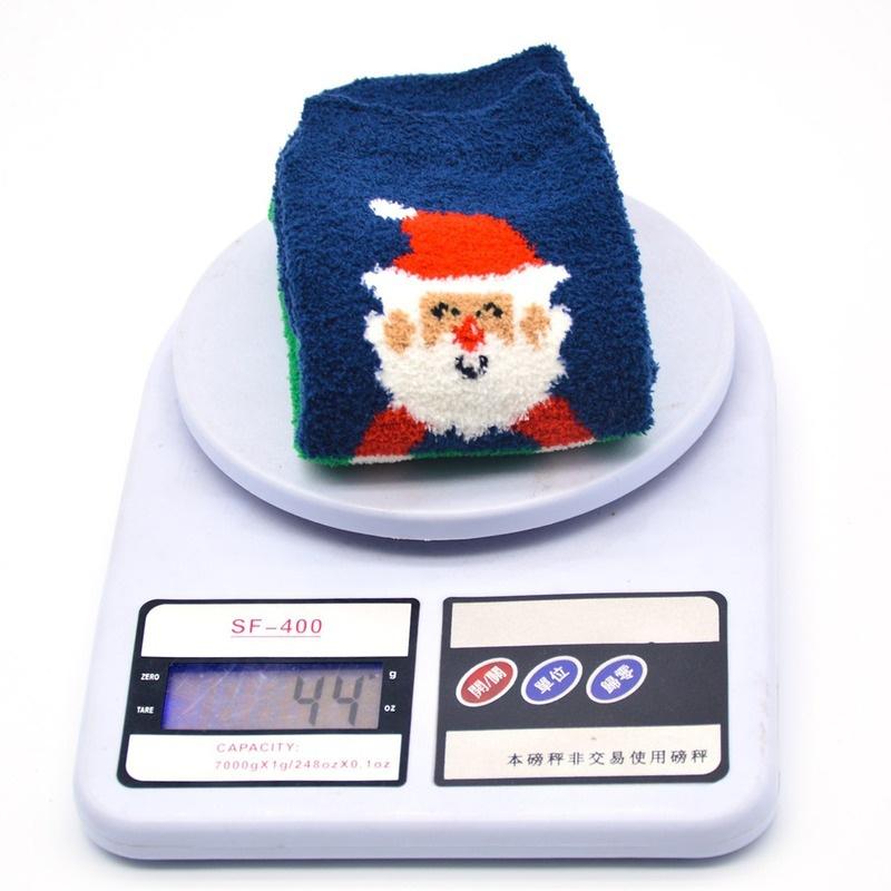 Women Christmas Socks Coral Velvet Santa Claus Snowman Socks