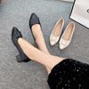 Fashion 2025 New Fashion and Versatile Round Toe Block Heel Small Single Shoes Spring and Autumn Casual Soft-soled Women's Leather Shoes