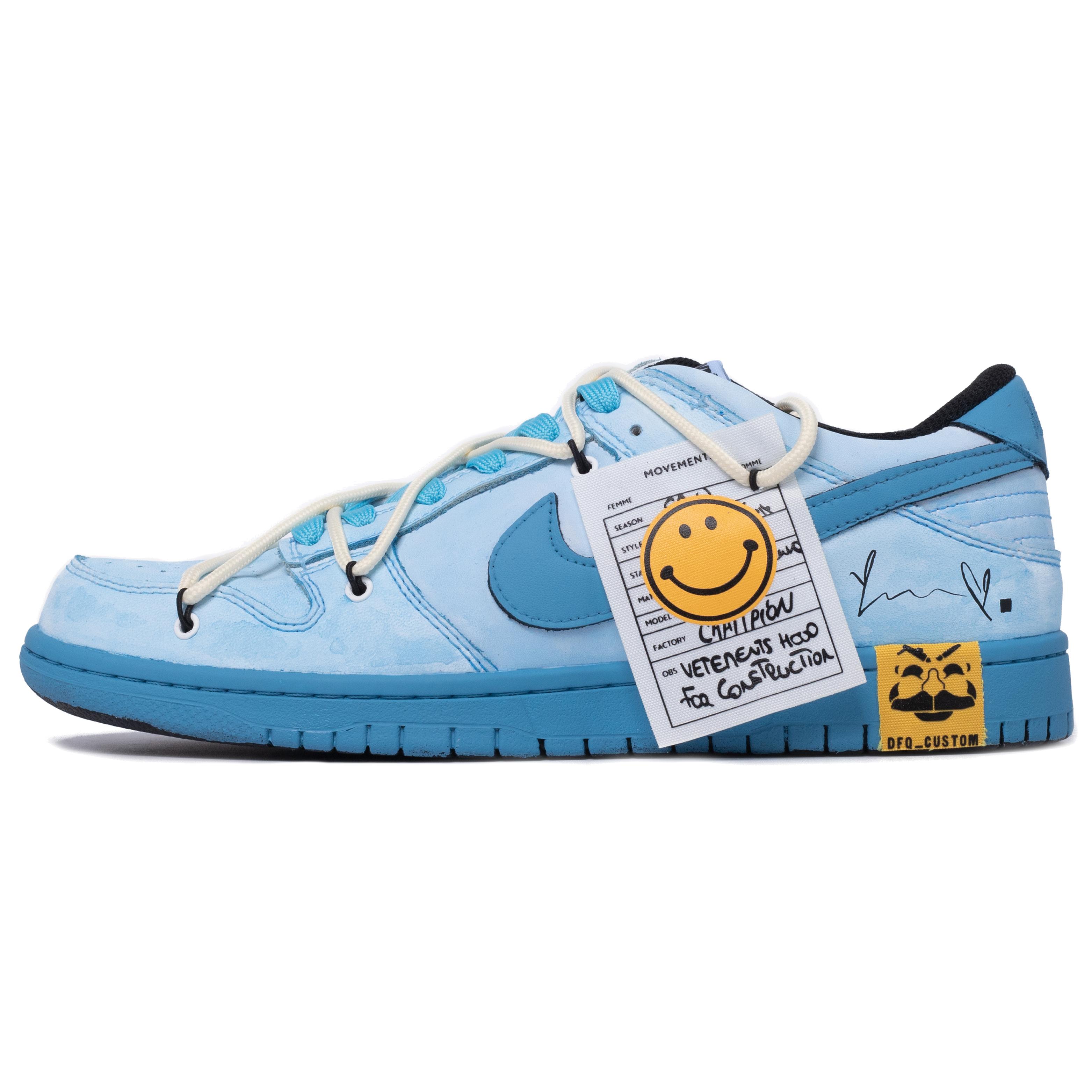 

Nike Dunk Retro Leather Coverage Abrasion Resistant Balance Low top Skateboard Shoes Men s Glacier Blue DJ6188-101(TeamM-) 40