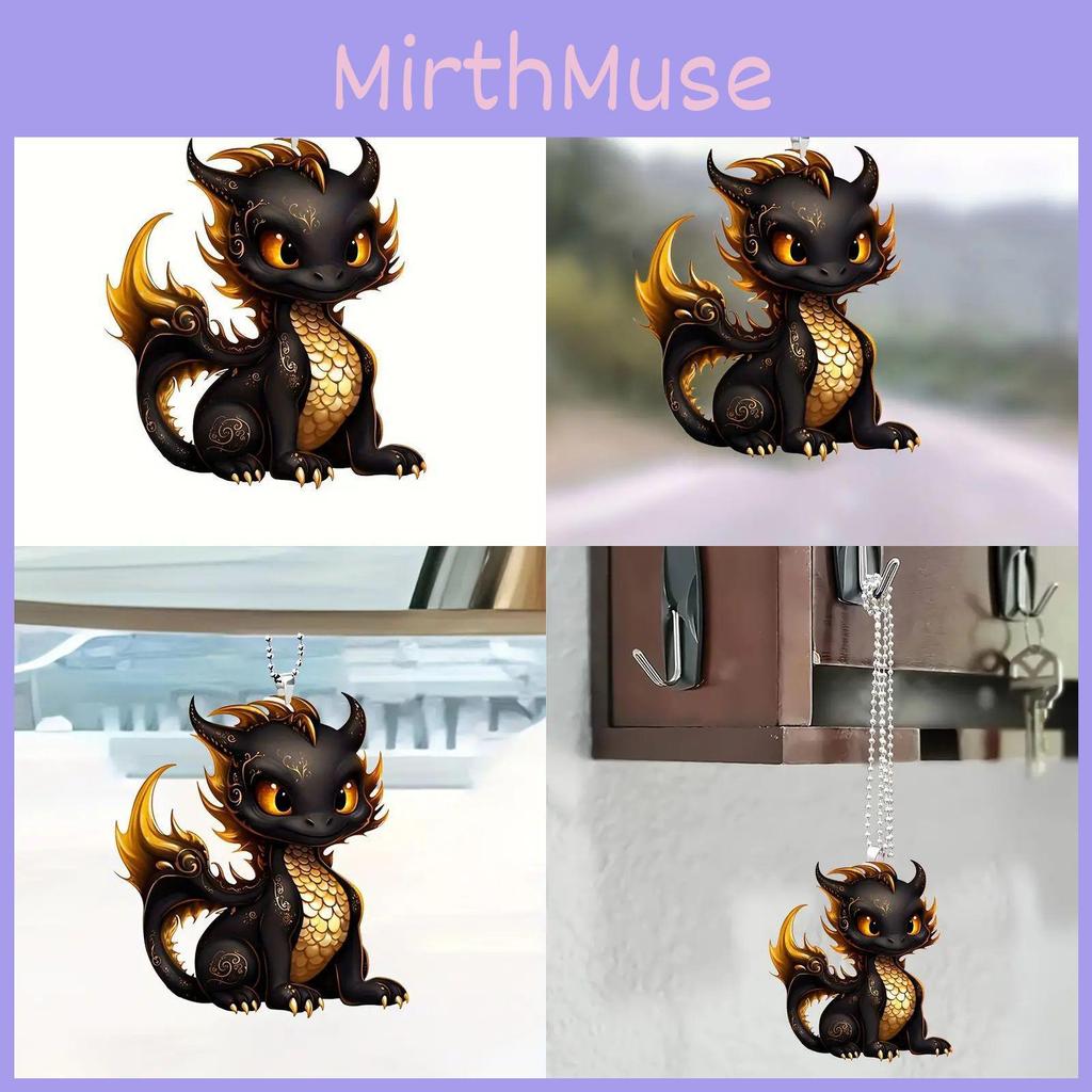 Stylish Black Dragon Acrylic Car Hanging Ornament For Trendy Interior Decor