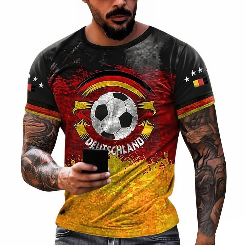 Men's Printed T-Shirt Men's Loose Casual Short Sleeve Top