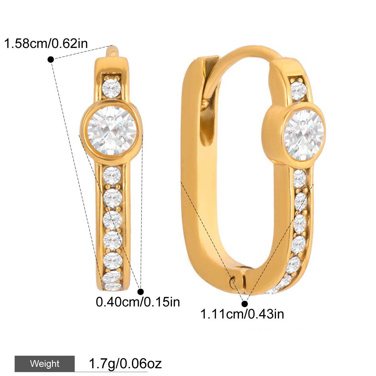 

Yori Stainless Steel Geometric U-Shape Hoop Earrings 18K Gold PVD Plated Waterproof Delicate Premium Daily Jewelry