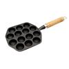 Cast Iron Takoyaki Pan with Wooden Handle