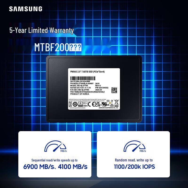 SSD Samsung PM9A3 U.2 pentru Enterprise