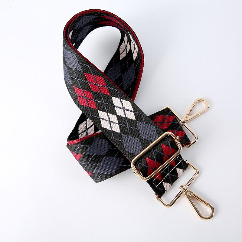 Versatile Creative Color Rhombus Bag Strap Accessories Adjustable Shoulder Crossbody Backpack Strap Replacement Shoulder Strap