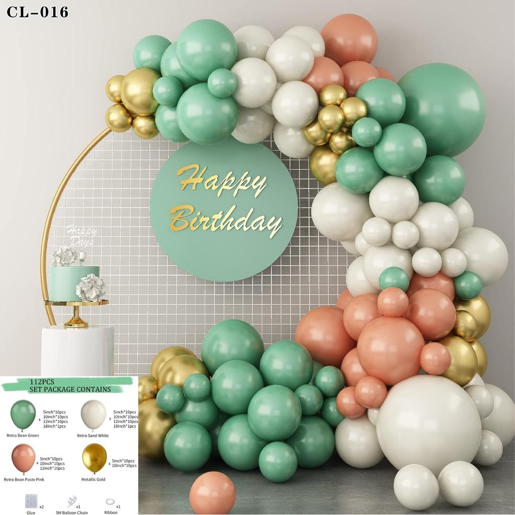 Forest Series Green Balloon Chain Set Children'S Birthday Theme Party Decoration Jungle Arrangement Balloon