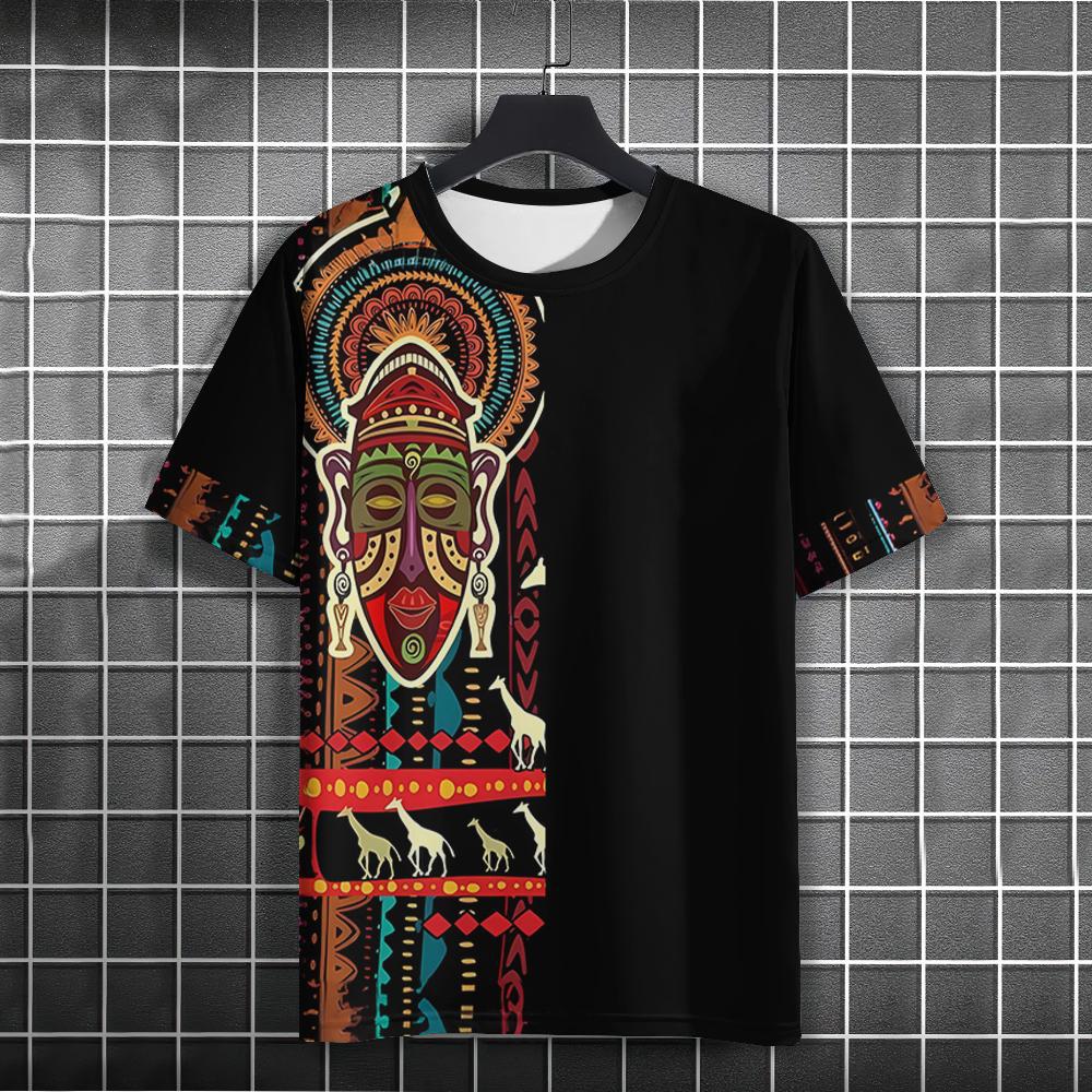 Size XXS-6XL Plus Size T-shirt Ethnic Style 3D Printed T-Shirts Men Women Casual Fashion Streetwear Short Sleeve T Shirt Tops