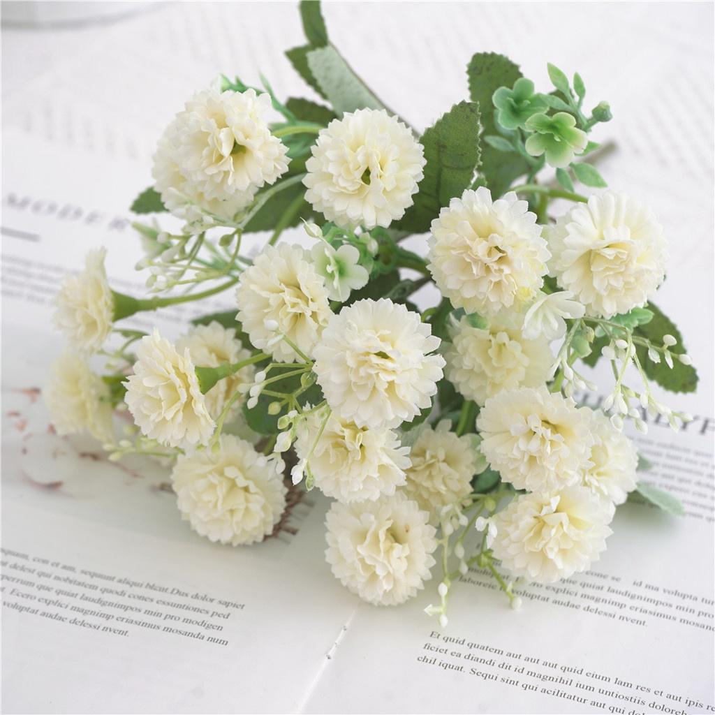 1pc Artificial Fake Floral Carnation Bouquet Silk Flowers Arrangement Home Party Wreath Wedding Tabletop Vase Decoration