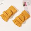 Winter Knitted Fingerless Gloves Knit Convertible Mittens with Flip Cover Men Women Warm Mittens for Typing Driving Stocking Stuffers Gifts