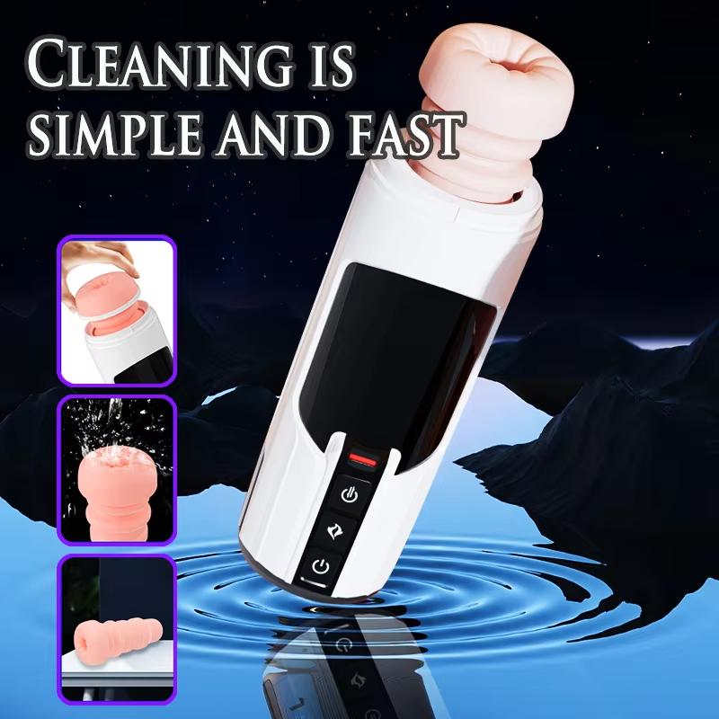 Male Masturbator 5D Flesh Telescopic Automatic Heating Real Voice Oral Masturbator Blowjob Machine Vagina Sex Toy