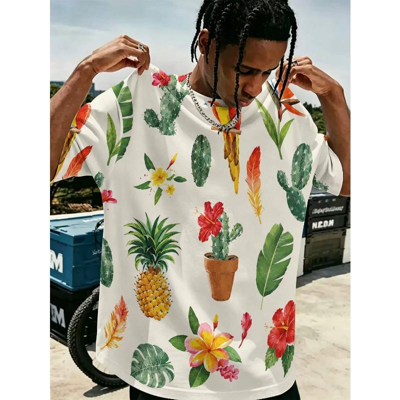 Men's Plus Size T-shirt with National Flag Animal Style 3D Printed O Neck Short Sleeved Casual Short Sleeved Tops