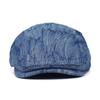 Fashion Cotton Jacquard Denim Beret British Vintage Versatile Forward-Facing Cap Striped Duckbill Cap Men's Trendy