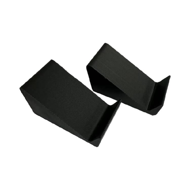 Speaker Tilt Risers for Desktop Use, Pair of Black Inclined Supports with Raised Front Lip and No Separate Mounting Parts