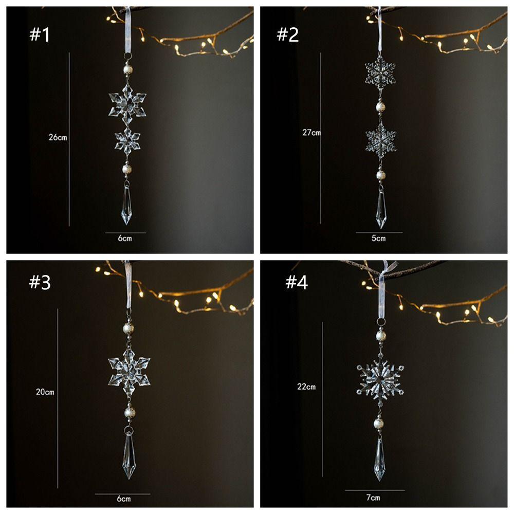 2pcs Acrylic Christmas Clear Snowflake Pendants  Home Xmas Decoration