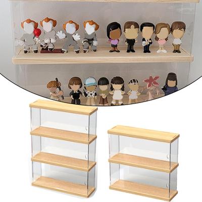 Klares Display-Regalgehäuse, Ausstellungsständer, 2/3-lagiges Lagerregal für Dekoration, Actionfiguren, Sammlerstücke, Spielzeug