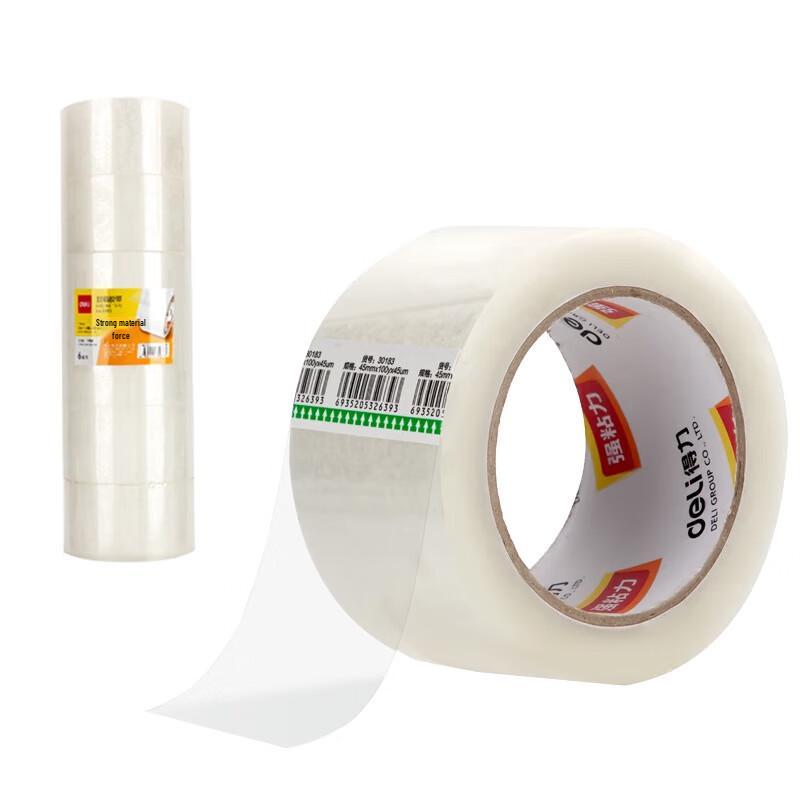 Deli 30183 Clear Packaging Tape 45mm x 100yds