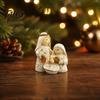 Religious Holiday Tabletop Decor Mini Resin Nativity Figurine for Christmas Desktop Decor, Holy Family Manger Sacred Birth Scene Ornaments,