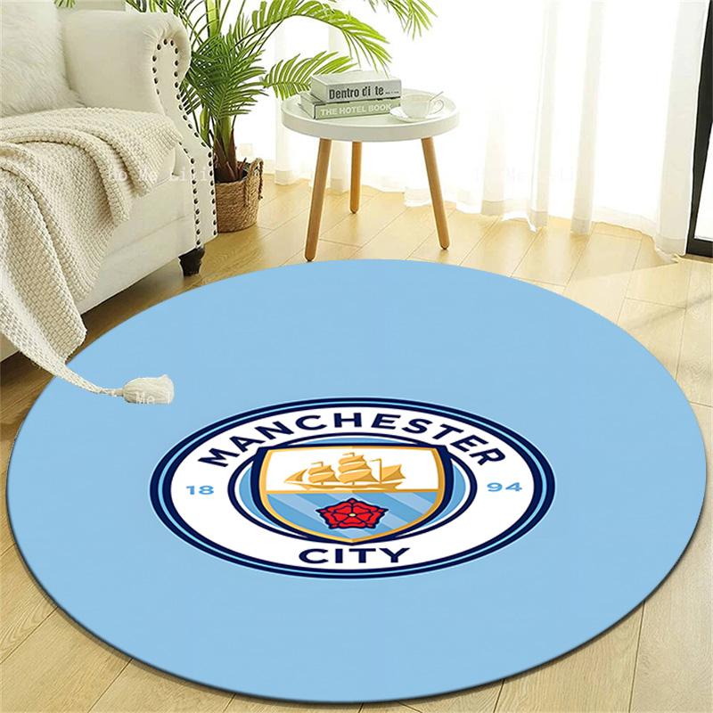 1pc Football Team Design Printed Area Round Carpet for Bedroom Living Room Home Decor Rugs Mat Non Slip Mat Rug for Bedside