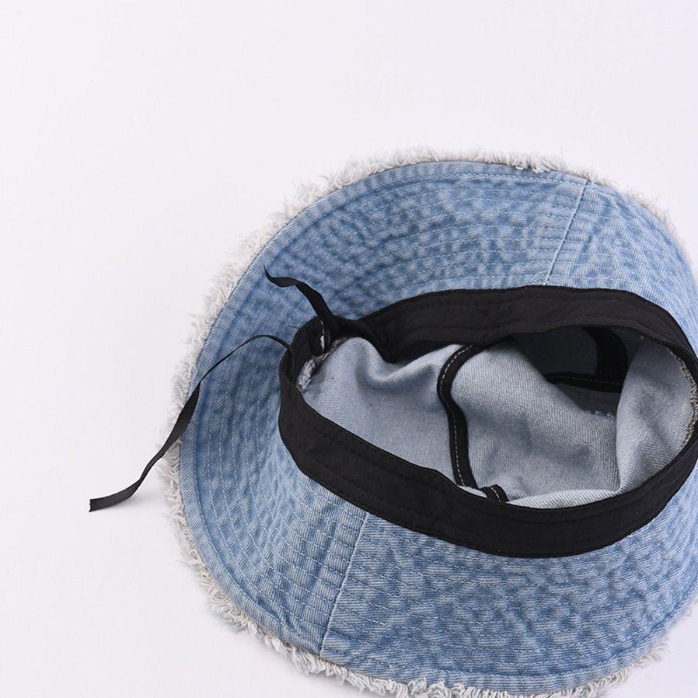 Washed Denim Fishermen Caps Korean Style Basin Hat Retro Sun Hat  Climbing