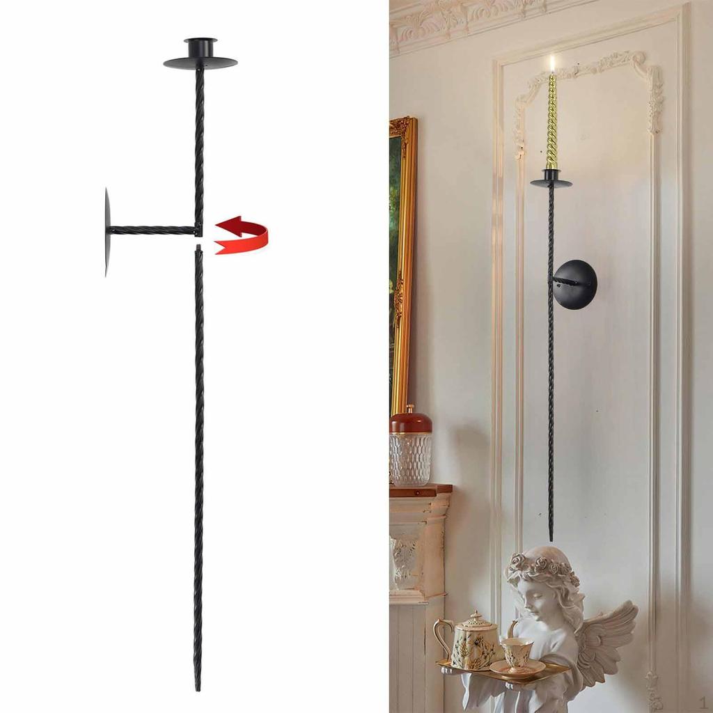 Candle Sconces Wall Holder Chic Metal Large Candlestick for Office Dining Room Hallway