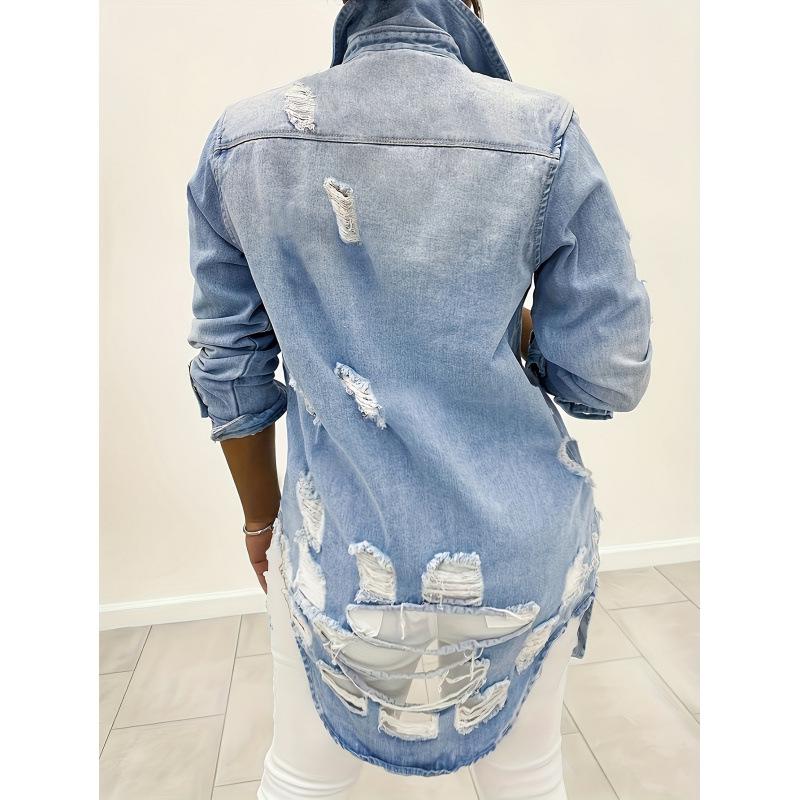 2026 Europäische & Amerikanische Retro Used-Look Langarm-Jeansjacke