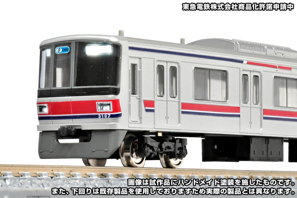 Greenmax N Gauge Tokyu Railway 3000 Series Meguro LineTokyu Shin-Yokohama Line 8-car Set with Motor 50773 Model Train