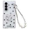 For Samsung Galaxy Z Fold7 5G Case Glitter DIY Heart Charm Phone Cover with Wrist Strap