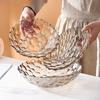 European Style Crystal Glass Fruit Bowl - Large Decorative Basket for Candy & Dried Fruit