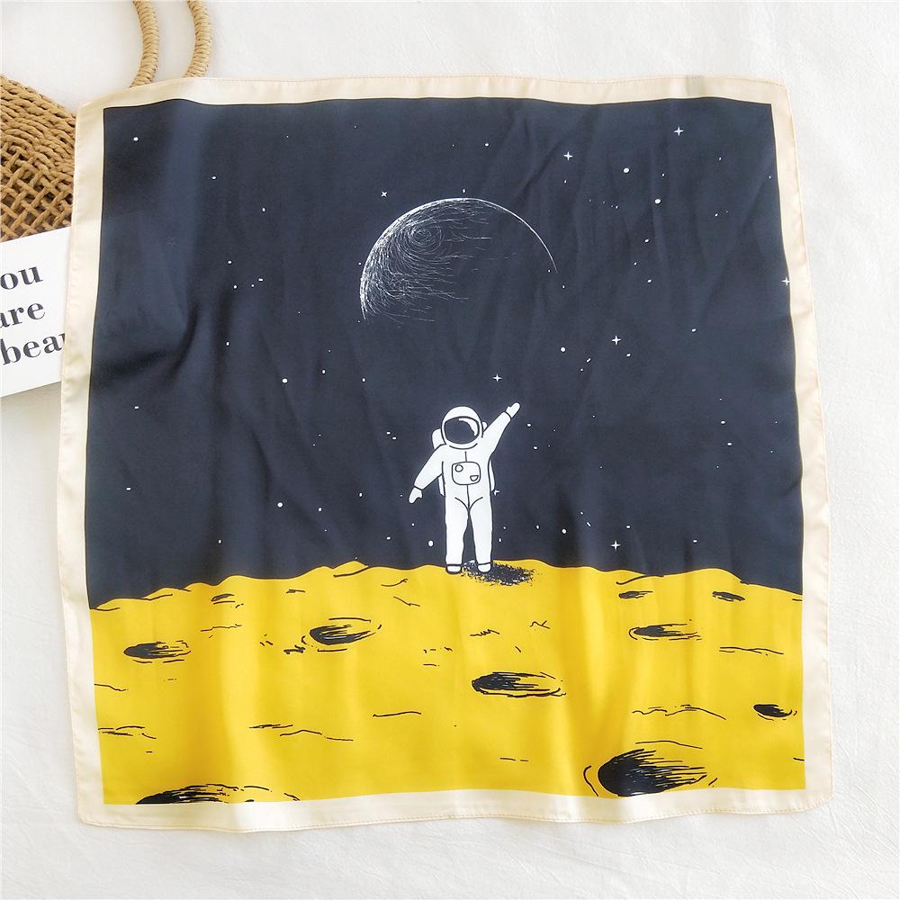 53cm Silk Square Scarf for Women: Elegant Korean Design for Spring, Summer, Autumn - Fashionable Digital Print Headscarf