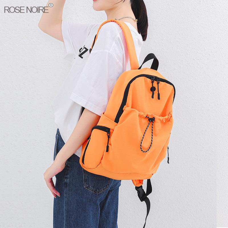 Casual backpack Solid color versatile backpack Lightweight large capacity outdoor backpack Harajuku student bag