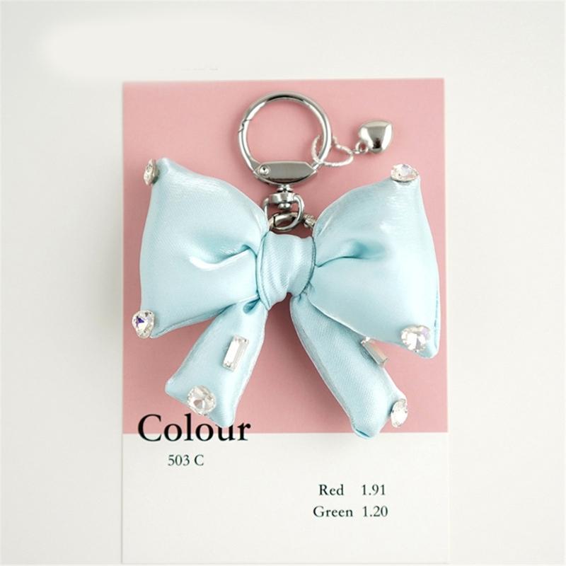 Elegant Butterfly Bowknot Keychain with Sparkling Rhinestones Detail Sturdy Alloy Construction Pendant Trendy Women