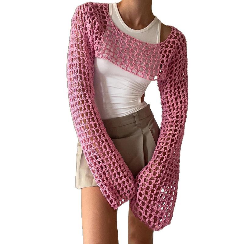 2026 Summer Women's Sun Protection Mesh Cover-up Top: Vacation Style.