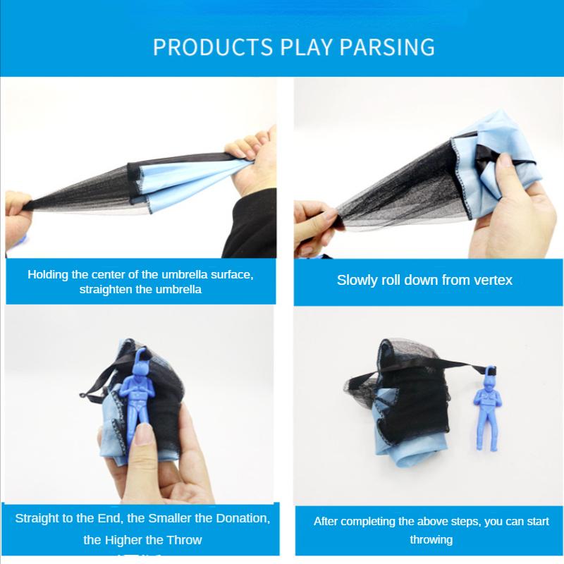 Children Throwing Mini Soldier Parachute Toys Indoor And Outdoor Toys Hand Throwing Parachute Toys Parent-child Interactive Game