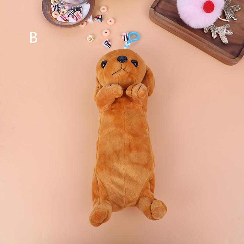 Cartoon Plush Pencil Case Plush Dog Pencil Bags For Kids Stationery Pencil Box