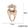 Blucome Crown Tooth Rhinerstone Brooch Pins Creative Dental Dentist Jewelry Accessories Gift Lapel Teeth Badge for Girls
