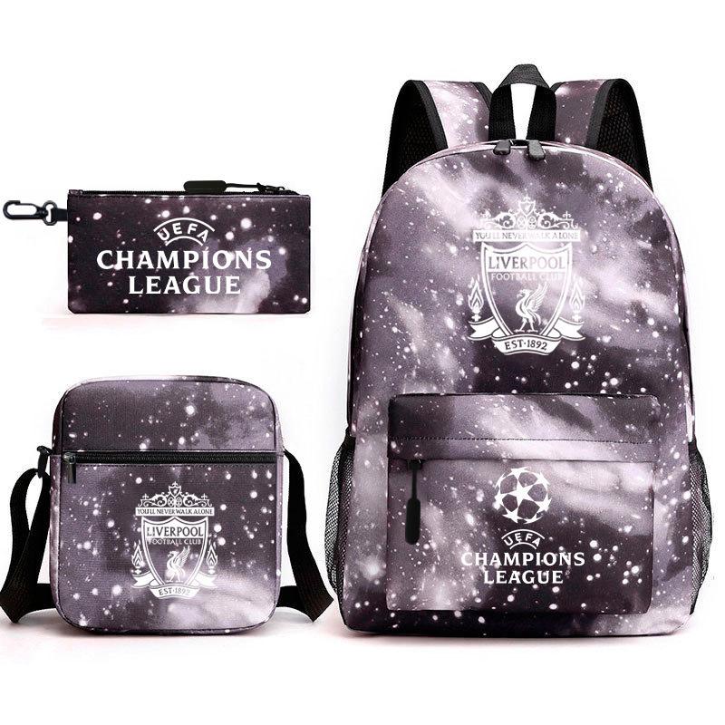 Zaino da Tifoso di Calcio per Bambini e Ragazzi Manchester United Semplice Casual Zaino Giornaliero Borsa a Spalla con Astuccio